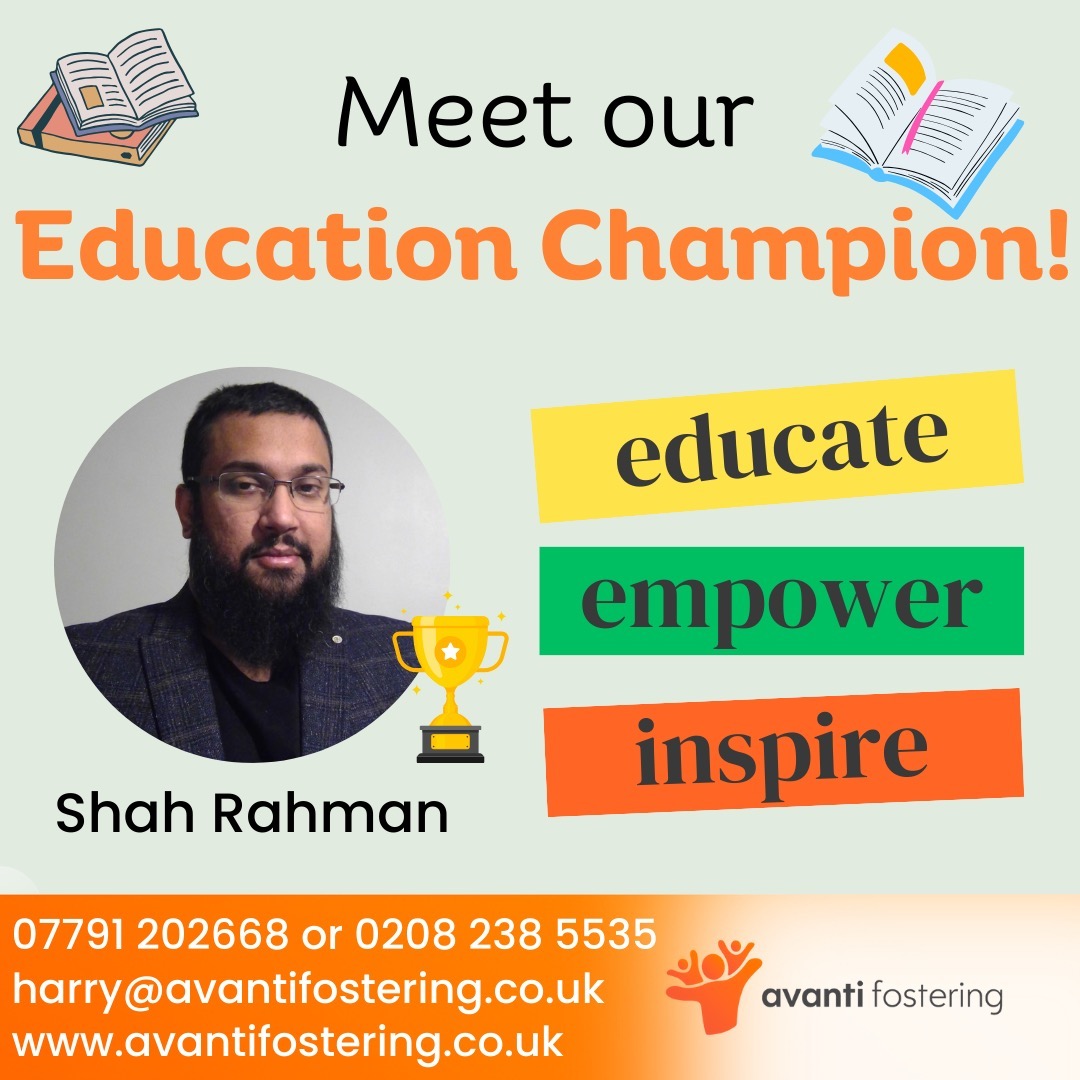 Education is very important at Avanti Fostering. We would like to introduce our Education Champion! Shah Rahman our supervising social worker at Avanti Fostering will work closely with foster parents to promote the education outcomes of children 🧡

Avanti Fostering supports you every step of the way! Please contact us today on: 07791 202668 or 0208238 5535. Visit our website www.avantifostering.co.uk, or email us at harry@avantifostering.co.uk

#avantifostering #fosterparents #CouldYouFoster #FosterUK #childcare #fostering #foster #fosterachild #fosterchild #fosterchildren #fosteringchildren #fosterchildrenmatter #fosterparent #fosterfamily #London #westmidlands #jobs #NowHiring #CareerChange #fostercare #ukfostercare #makeachange #reading #books #education #inspire